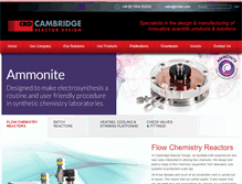 Tablet Screenshot of cambridgereactordesign.com